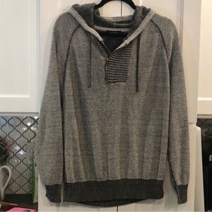 True Rock Gray Textured 1/4 Zip Pullover Hoodie Sweater Sweatshirt Size M / L